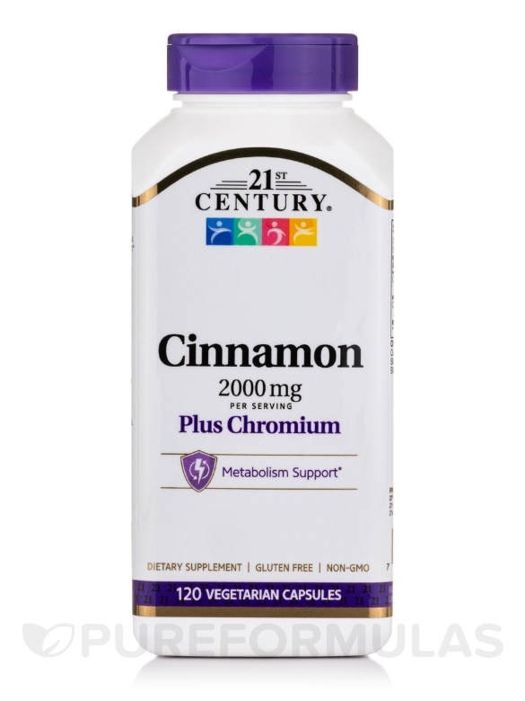 Cinnamon 2000 mg plus Chromium - 120 Vegetarian Capsules