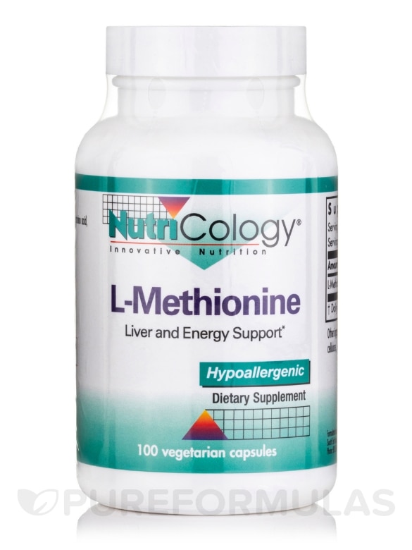 L-Methionine (Free Form Amino Acid) - 100 Vegetarian Capsules