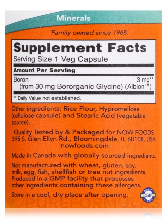 Boron 3 mg - 100 Capsules - Alternate View 3