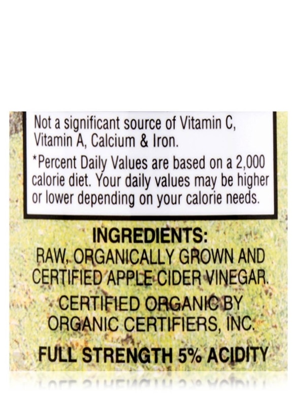 Organic - Raw Apple Cider Vinegar with Mother (Glass Bottle) - 16 fl. oz (473 ml) - Alternate View 4