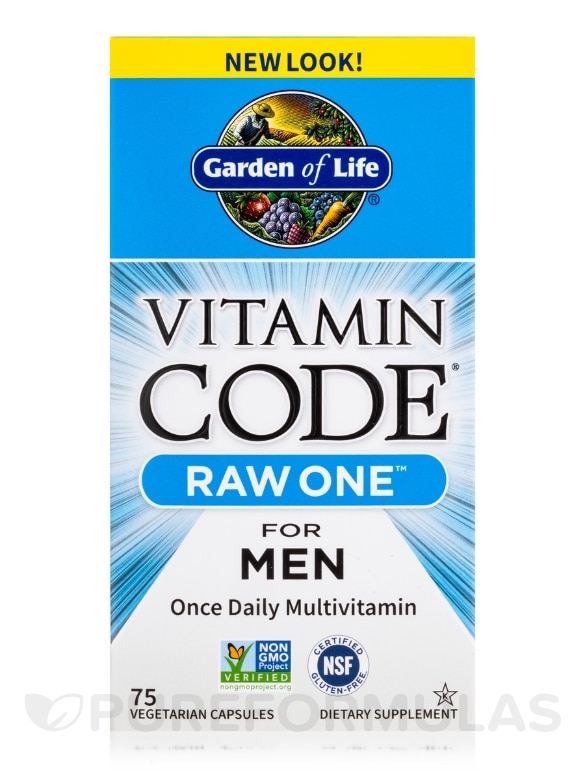 Vitamin Code® - Raw One for Men Multivitamin - 75 Vegetarian Capsules - Alternate View 3