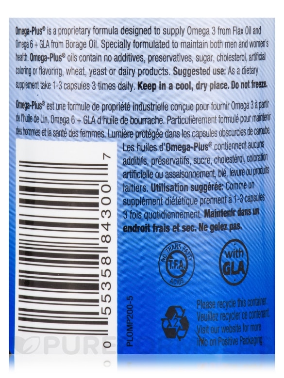Omega Plus® Flax Borage Oil - 200 Softgels - Alternate View 4