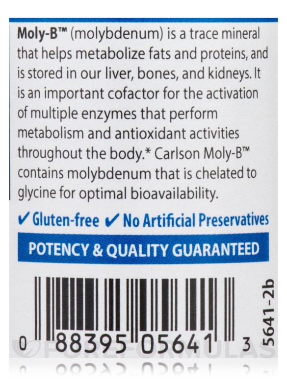 Moly-B™ (Chelated Molybdenum) - 100 Vegetarian Tablets - Alternate View 4