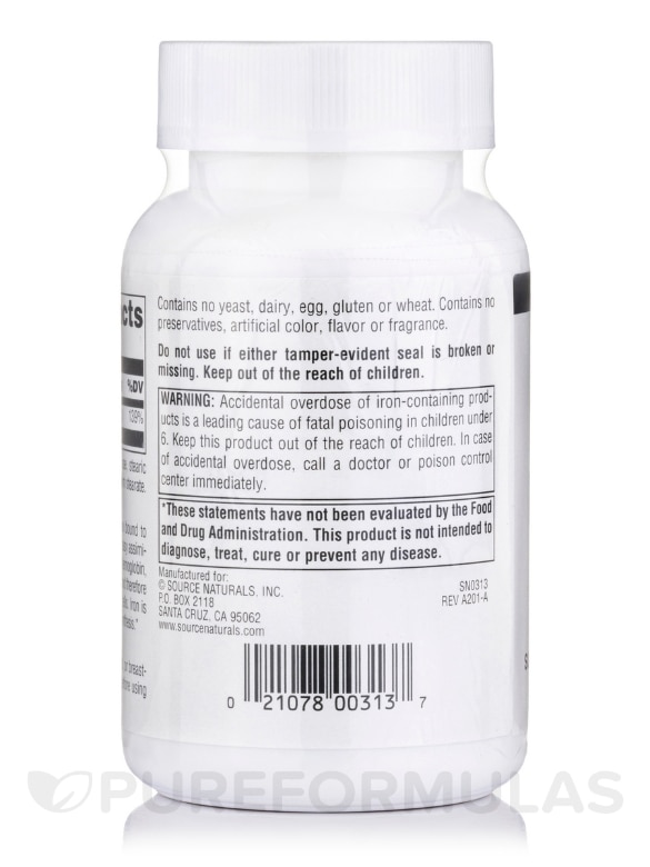 Iron Chelate 25 mg - 250 Tablets - Alternate View 2