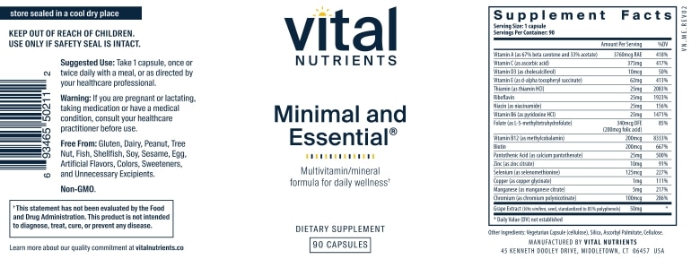 Minimal and Essential® - 90 Vegetarian Capsules - Alternate View 4
