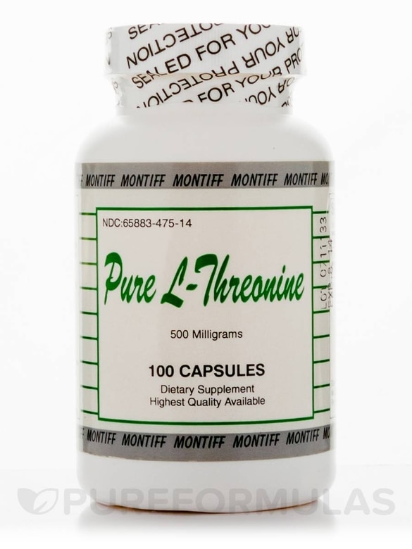 Pure L-Threonine 500 mg - 100 Capsules