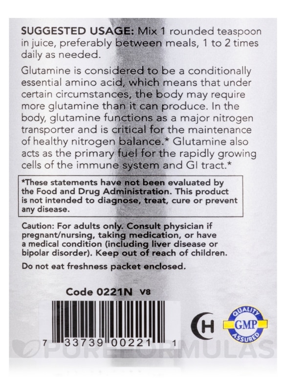 NOW® Sports - L-Glutamine Powder - 1 lb (454 Grams) - Alternate View 4