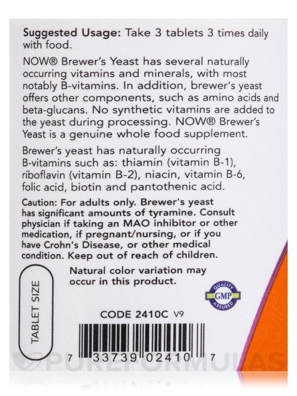 Brewer's Yeast 650 mg - 200 Tablets - Alternate View 4