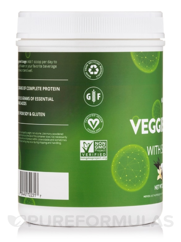 Veggie Protein with Superfoods, Vanilla Flavor - 20.1 oz (570 Grams) - Alternate View 3