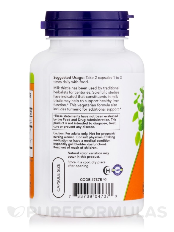 Milk Thistle Extract 150 mg - 120 Veg Capsules - Alternate View 2