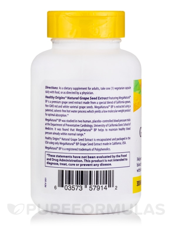 MegaNatural®-BP Grape Seed Extract 300 mg - 60 Veggie Capsules - Alternate View 2