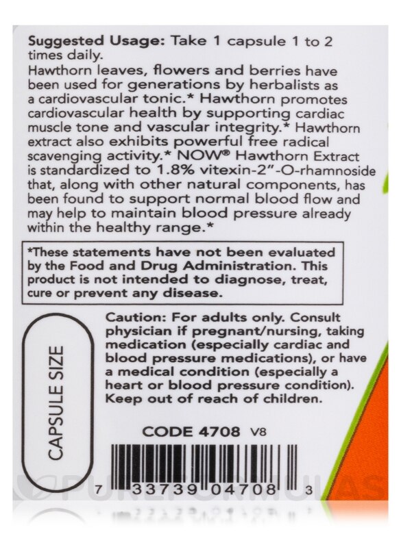Hawthorn Extract 300 mg - 90 Veg Capsules - Alternate View 4