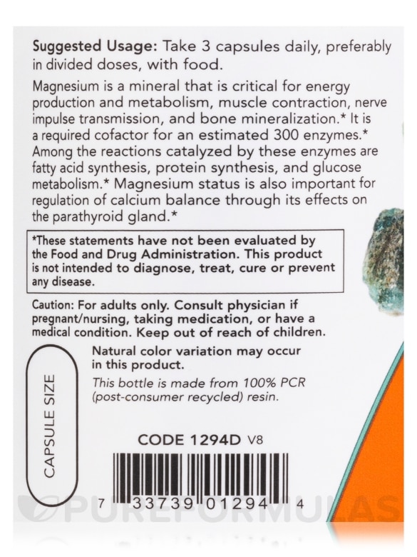 Magnesium Citrate - 120 Vegetarian Capsules - Alternate View 4