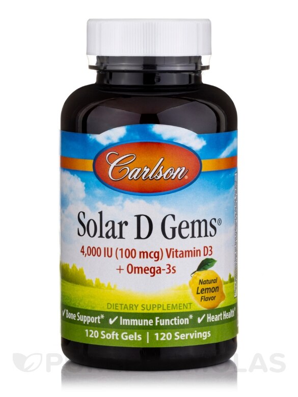 Solar D Gems® 4000 IU (100 mcg) Vitamin D3 plus Omega-3s