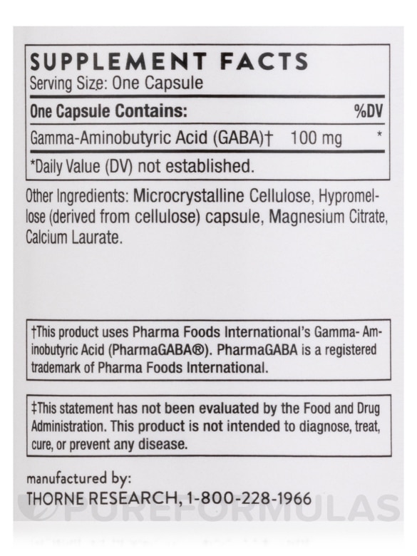 PharmaGABA-100 - 60 Capsules - Alternate View 4