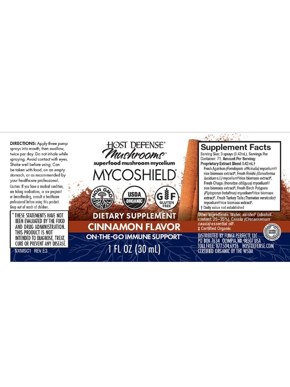 Organic MycoShield® Spray - Cinnamon Flavor - 1 fl. oz (30 ml) - Alternate View 7