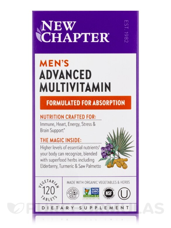 Men's Advanced Multivitamin (formerly Every Man Multivitamin) - 120 Vegetarian Tablets - Alternate View 3
