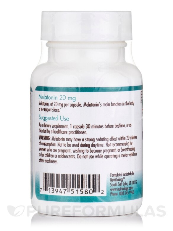 Melatonin 20 mg - 60 Vegetarian Capsules - Alternate View 2