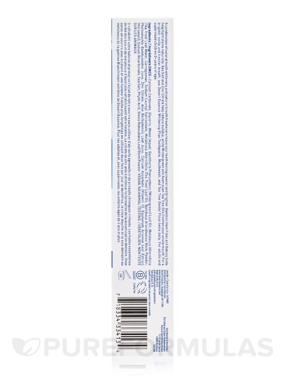 Toothpaste Whitening Plus Natural Tea Tree Oil - 6.25 oz (176 Grams) - Alternate View 4