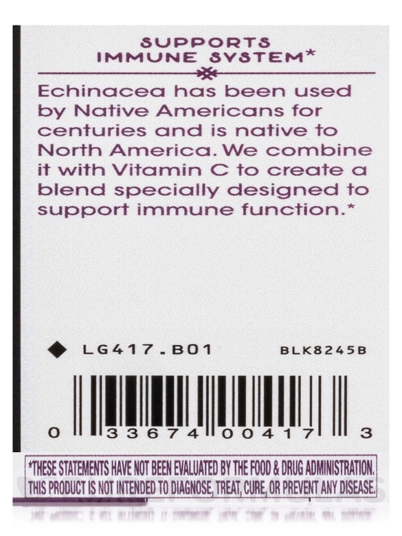 Echinacea and Vitamin C - 100 Capsules - Alternate View 6