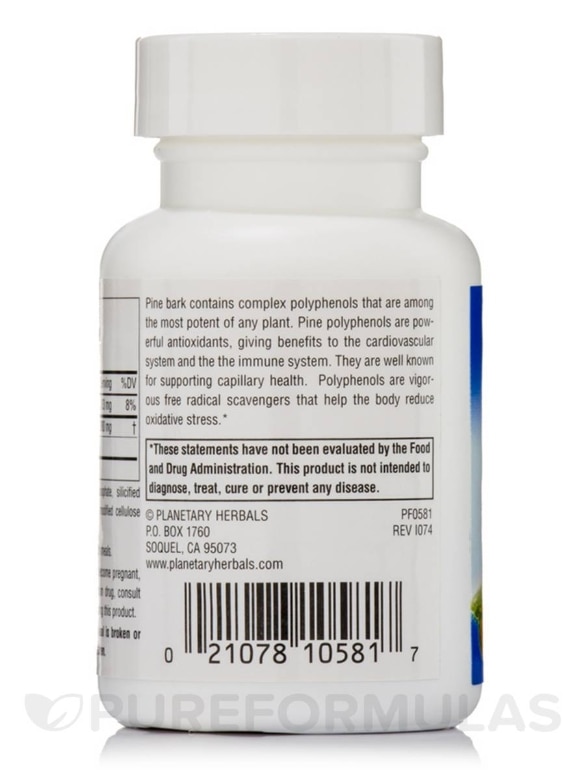 Full Spectrum Pine Bark Extract 150 mg - 60 Tablets - Alternate View 2