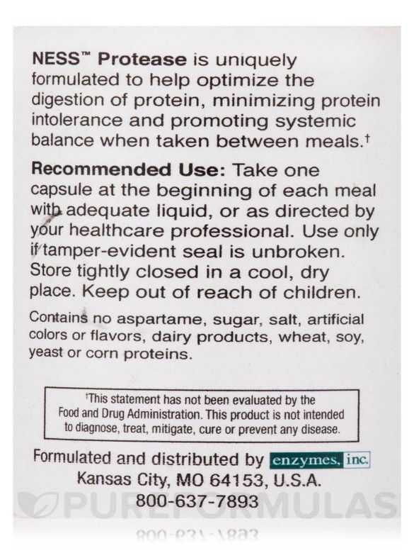 Protease (Formula 4) - 180 Vegetarian Capsules - Alternate View 4