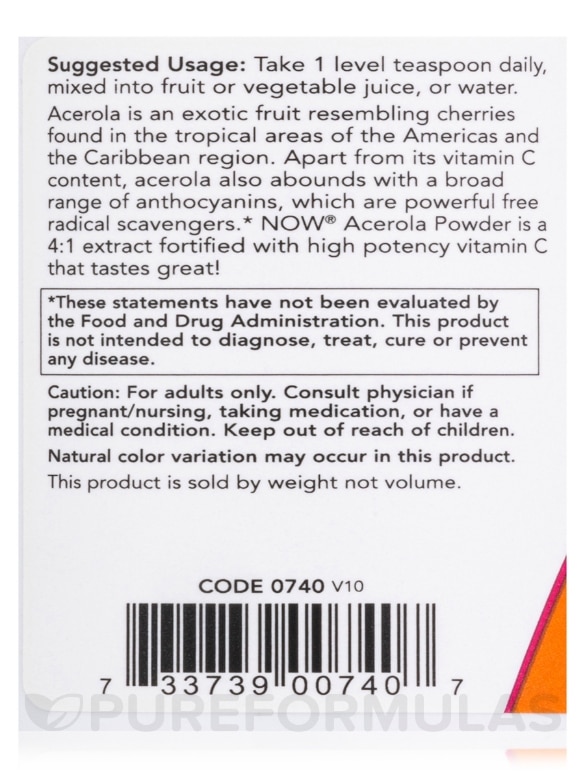 Acerola Powder 4:1 Extract Powder - 6 oz (170 Grams) - Alternate View 4