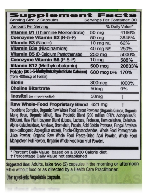 B Healthy (Co-Enzymated) - 60 Vegetable Capsules - Alternate View 6
