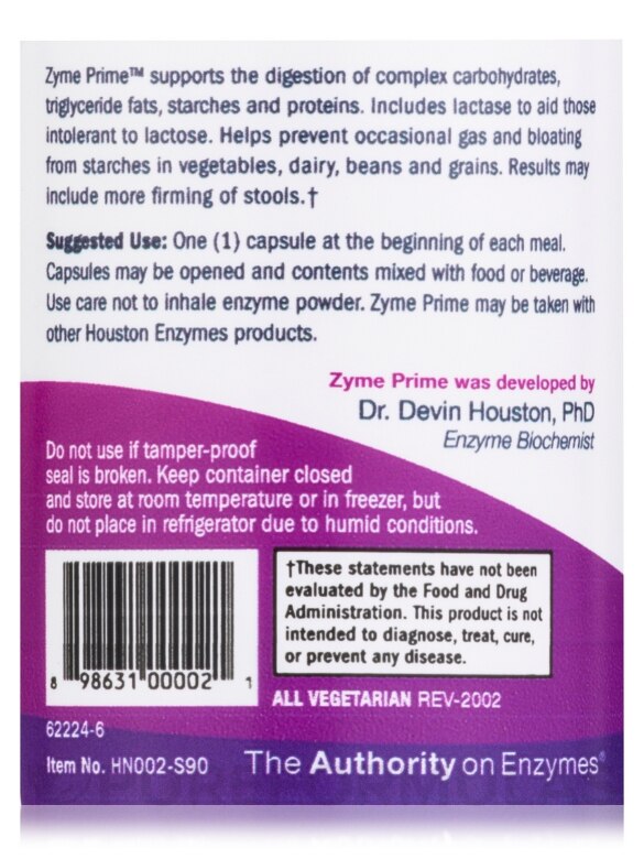 Zyme Prime - Enzyme for Digestive Support - 90 Capsules - Alternate View 4