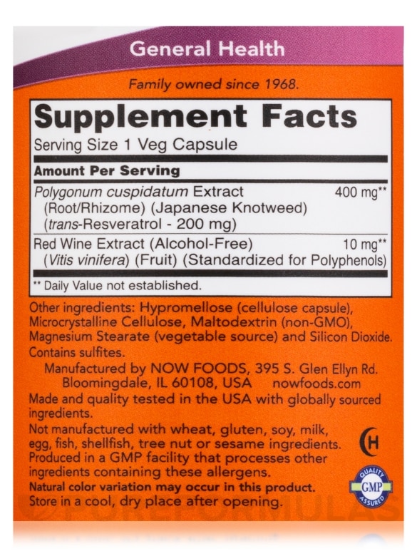 Resveratrol 200 mg - 120 Veg Capsules - Alternate View 3