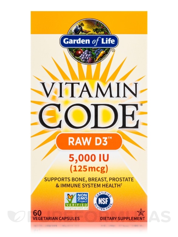 Vitamin Code® - Raw D3™ 5000 IU - 60 Vegetarian Capsules - Alternate View 3