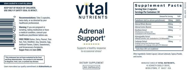 Adrenal Support - 60 Capsules - Alternate View 4