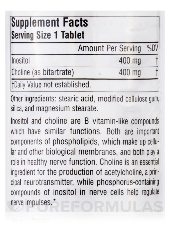 Inositol & Choline 800 mg - 100 Tablets - Alternate View 4