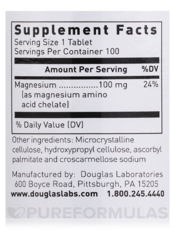 Chelated Magnesium - 100 Tablets - Alternate View 4