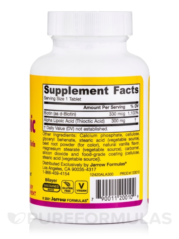 Alpha Lipoic Sustain® 300 mg - 60 Tablets - Alternate View 1