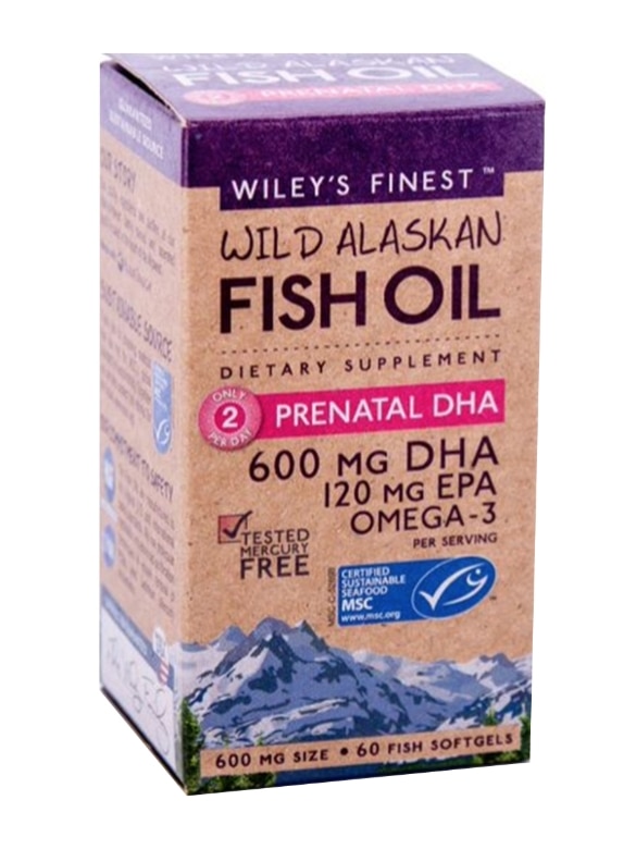 Wild Alaskan Fish Oil - Prenatal DHA 600 mg - 60 Fish Softgels