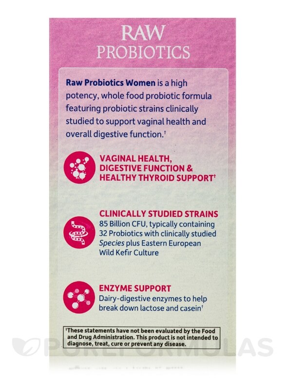Raw Probiotics Women - 90 Vegetarian Capsules - Alternate View 6