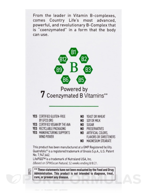 Coenzyme B-Complex Advanced - 60 Vegetarian Capsules - Alternate View 5