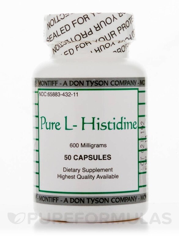 Pure L-Histidine 600 mg - 50 Capsules