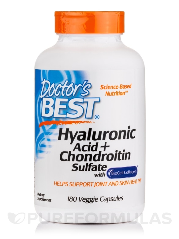 Hyaluronic Acid + Chondroitin Sulfate with BioCell Collagen® - 180 Capsules