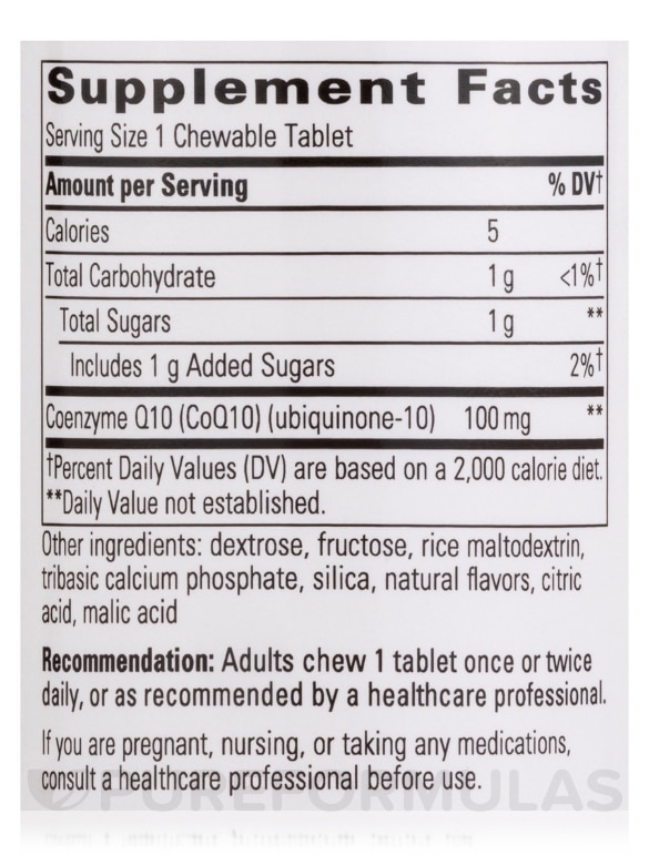 Vitaline® CoQ10 100 mg, Tropical Fruit Flavor - 30 Chewable Wafers - Alternate View 3