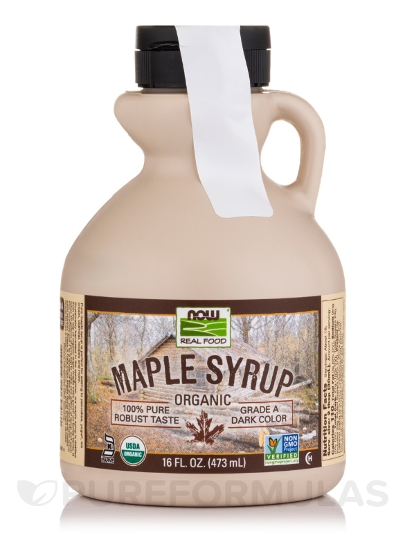 NOW Real Food® - Organic Maple Syrup, Grade A Dark Color - 16 fl. oz (473 ml)