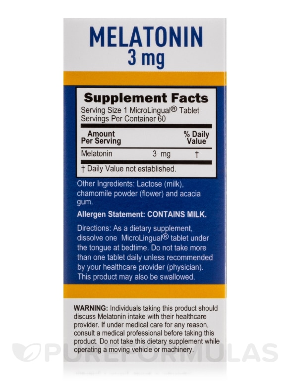 Melatonin 3 mg - 60 MicroLingual® Tablets - Alternate View 4