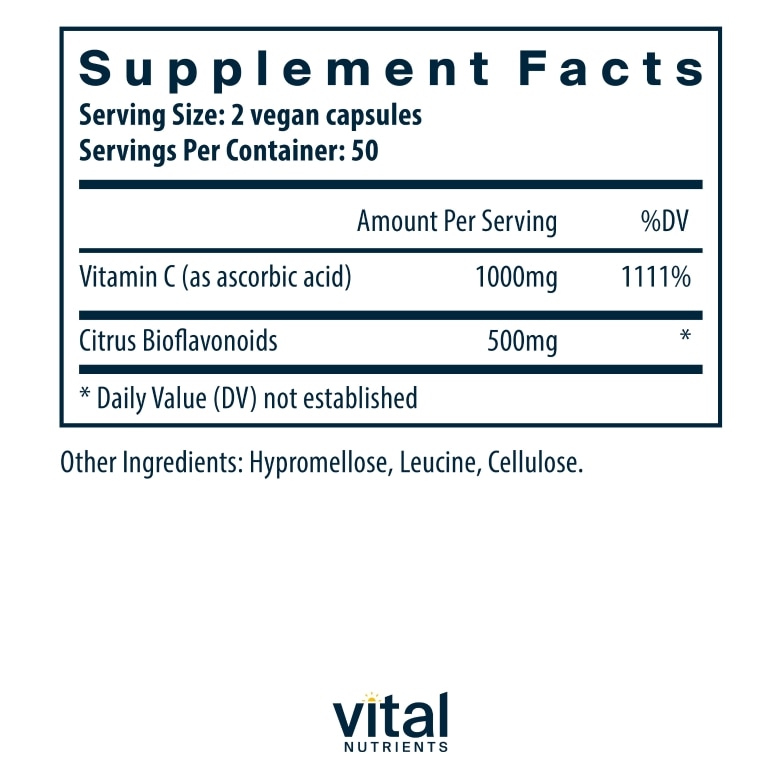 Vitamin C with Bioflavonoids - 100 Vegetarian Capsules - Alternate View 5