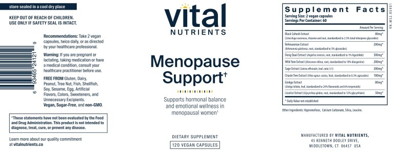 Menopause Support - 120 Vegetarian Capsules - Alternate View 4