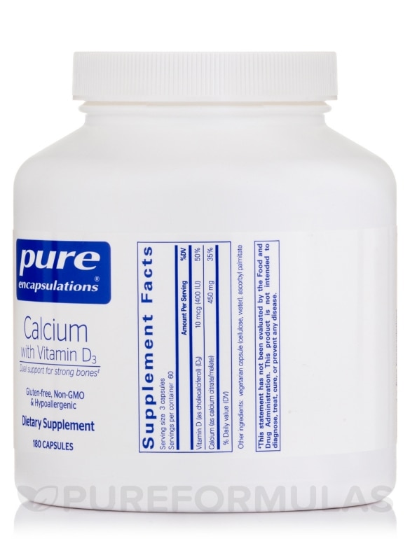 Calcium with Vitamin D3 - 180 Capsules - Alternate View 1