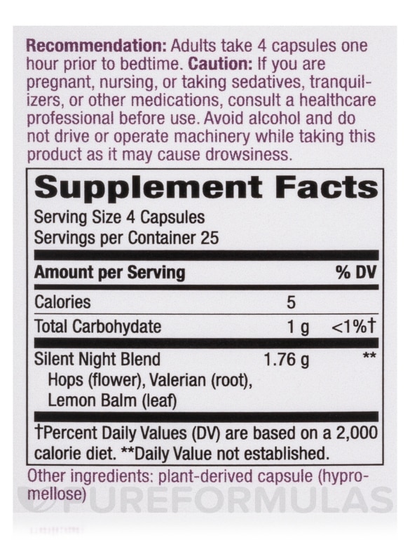 Silent Night with Valerian 440 mg - 100 Capsules - Alternate View 4