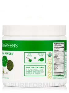 Organic Collard Greens Powder - USA Grown & Freeze-Dried