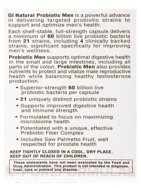 GI Natural™ Probiotic Men - 30 Capsules - Alternate View 9