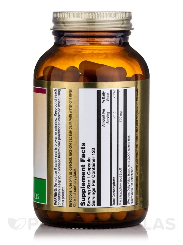 MACA Peruvian 750 mg - 120 Capsules - Alternate View 1
